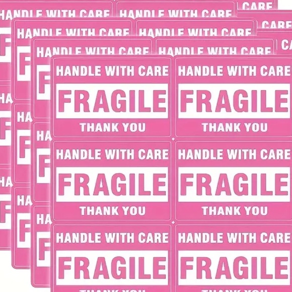 30 Pieces Fragile handle with care long stickers. 3x2” - Picture 1 of 5
